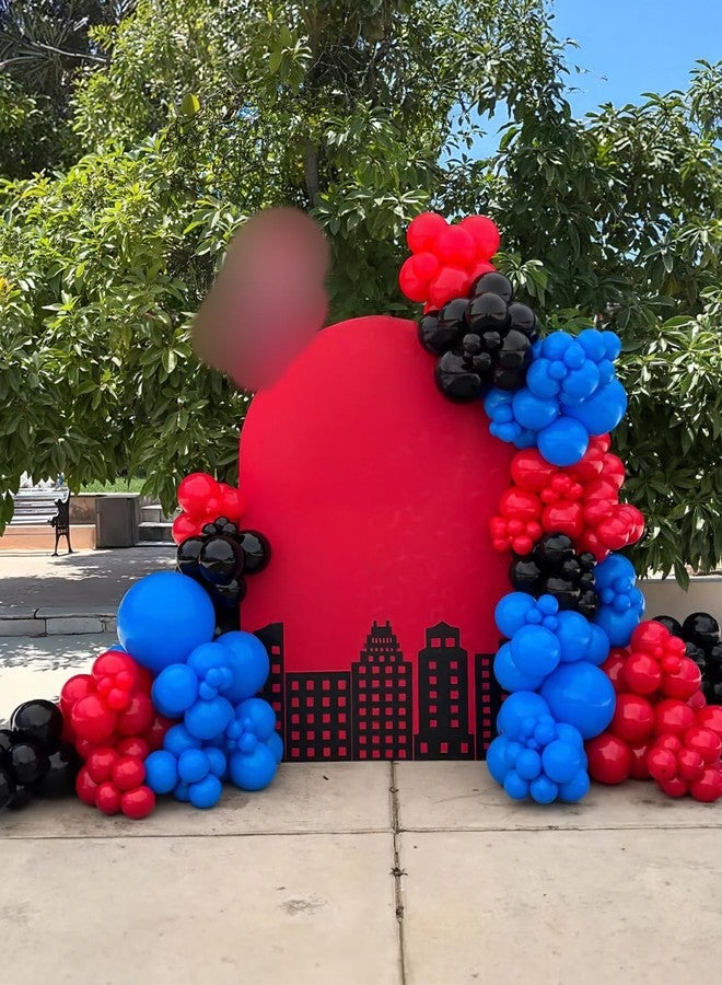Haolongfa Black Red and Blue Balloons Arch Garland Kit, 106pcs Spider Theme Balloon Arch Kit with Starburst Foil Balloons, Hero-Themed Party Decorations and Birthday Backdrop for Boys - Image 4